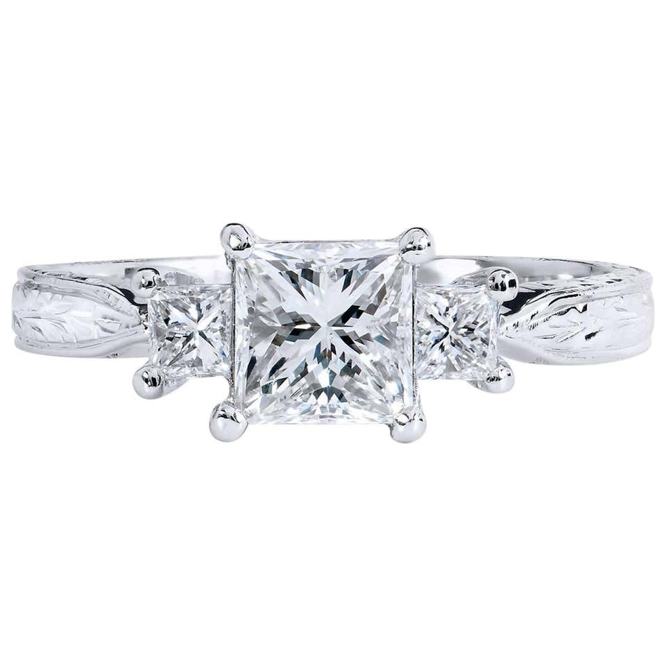 GIA Certified 14.18 Carat Emerald Cut Diamond Three-Stone Engagement ...