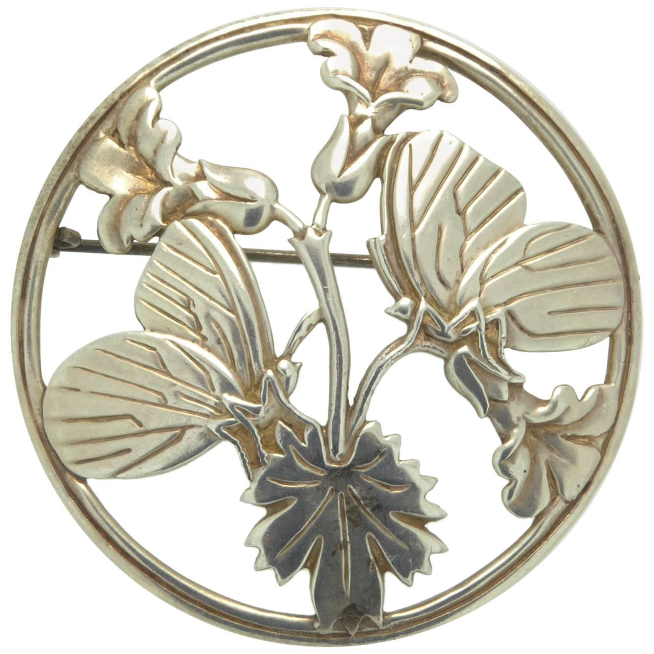George Jensen Vintage Silver Butterfly Brooch, Designed by Arno Malinowsky