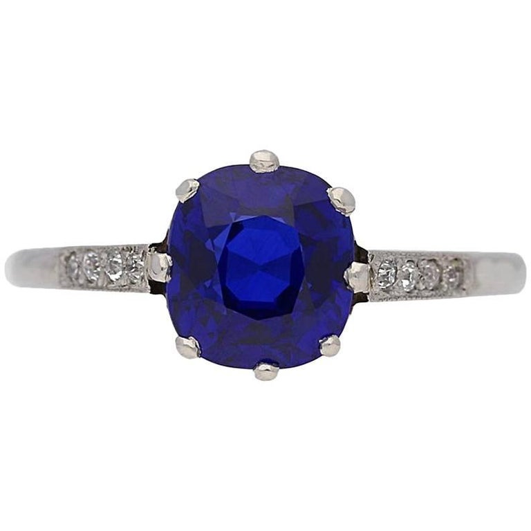 Edwardian Natural Royal Blue Kashmir Sapphire Diamond Ring For Sale at  1stDibs | kashmir sapphire for sale, kashmir sapphire ring for sale, sapphire  rings for sale