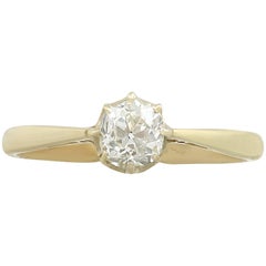 1910s Diamond and Yellow Gold Solitaire Engagement Ring