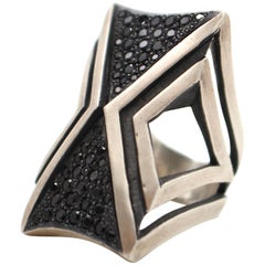 Sterling Silver Black Spinel Ring 1