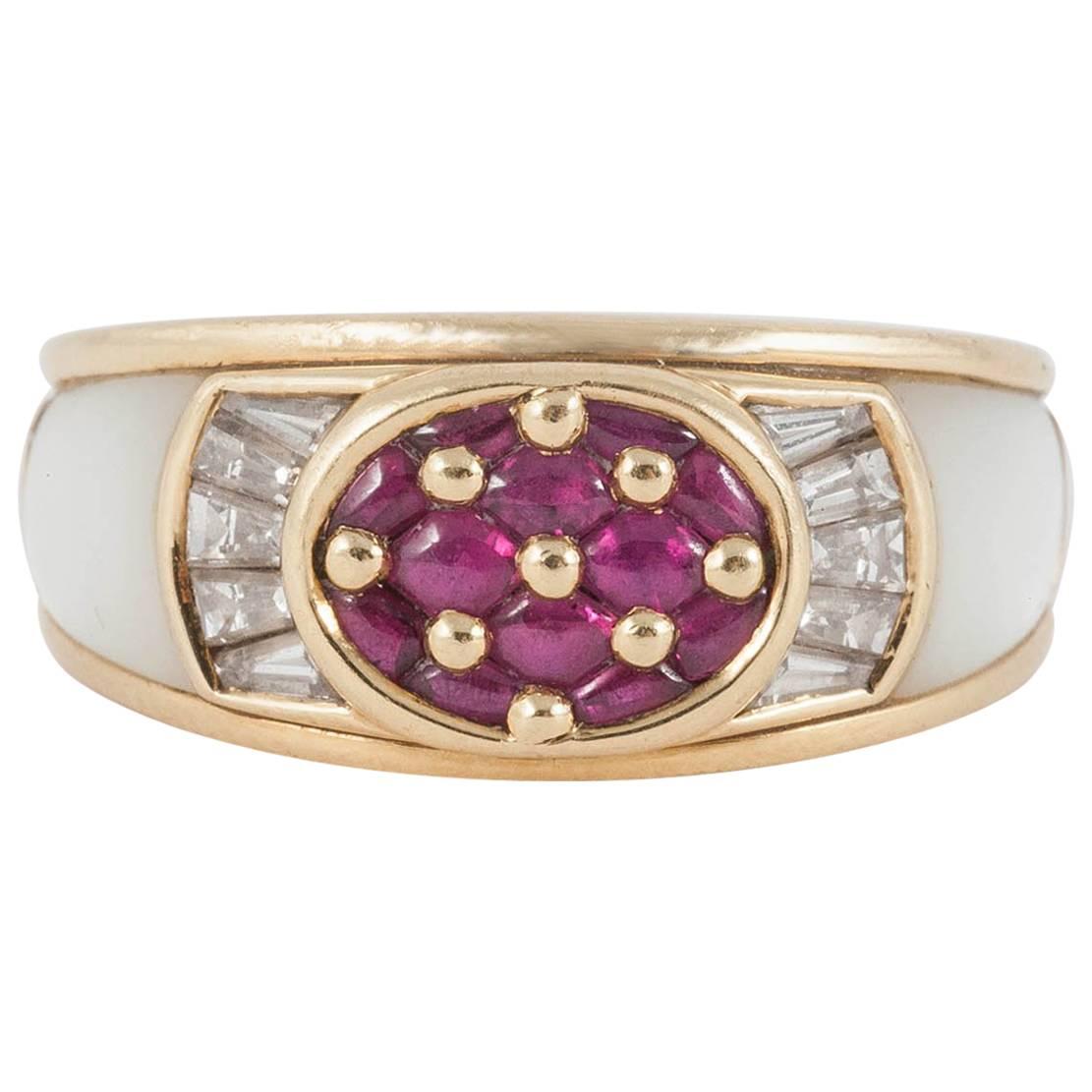 Mauboussin Paris Ruby Diamond Mother-of-Pearl Ring