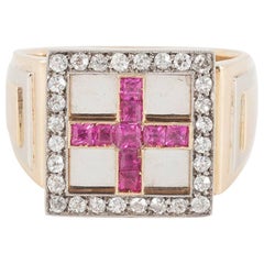 Ruby and Diamond, Yellow and White Gold Ring, circa 1950 6
