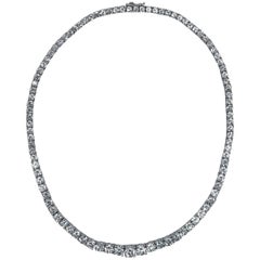 26.32 Carat Diamond and Platinum Rivière Necklace 3