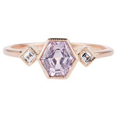 Cushla Whiting Geometric Lavender Sapphire and Diamond Engagement Ring