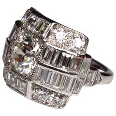 Art Deco 5.82 Carat Diamond Cocktail Ring