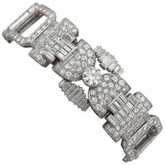 1950s French 21.38 Carat Diamond and Platinum Bracelet 6