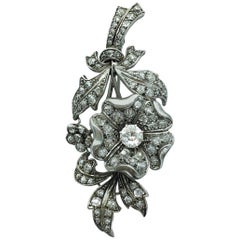 Early 20th Century Diamond Silver and Gold Flower En Tremblant Brooch 6