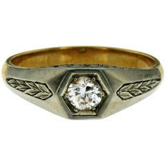 Victorian Diamond Gold Solitaire Ring