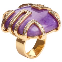 LG Treasures French Diamond Sugilite Gold Ring