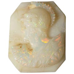 Antique Fine Carved Australian Opal Roman Warrior Cameo