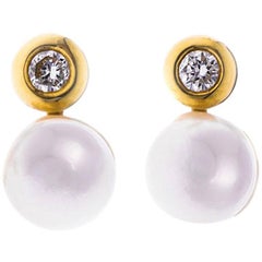 Akoya Pearl Diamond Earrings