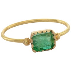 Grecian 18 Karat Gold Emerald Ring 5