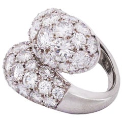 Van Cleef & Arpels Diamond Platinum Crossover Ring