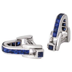 Pair of French Platinum and Sapphire Cufflinks 6