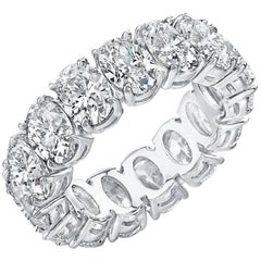 Oval Diamond Platinum Eternity Band Approximately .40 Carat Each Diamond 5