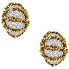 David Webb 6 Carat Round Brilliant Diamond Earrings 6