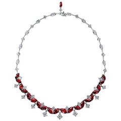 Award Winning 29.30 Carat Mozambique Ruby and Diamond Necklace 4