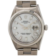 Rolex Stainless Steel Oyster Perpetual Baguette Dial Self Winding Wristwatch