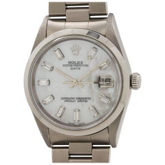 Rolex Stainless Steel Oyster Perpetual Baguette Dial Self Winding Wristwatch 7