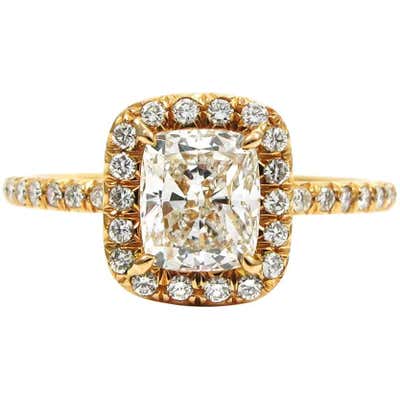 8.52 Carat GIA Antique Cushion Cut Diamond and Platinum Pave Ring For ...