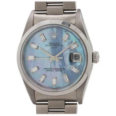 Rolex Stainless Steel Oyster Perpetual Date Mother-of-Pearl Dial Wristwatch