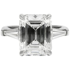 GIA Certified 3.24 carat H VS1 Emerald Cut Classic Diamond Platinum Ring GIA Certified 3.24 carat H VS1 Emerald Cut Classic Diamond Platinum Ring