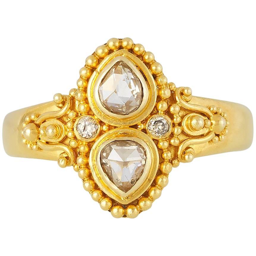 Gold and Rose Cut Diamond Ring