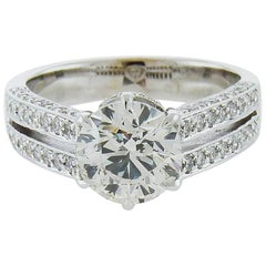 GIA Certified 2.01 Carat Round Brilliant-Cut Diamond 18 Karat White Gold Ring 11
