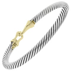 David Yurman Two-Tone Thoroughbred Cable Bangle