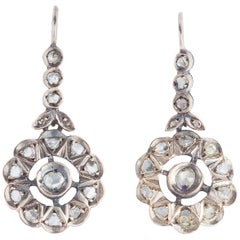 Edwardian Rose Cut Diamond Earrings
