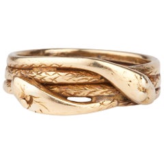 18 Karat Gold Victorian Snake Ring