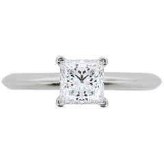 Tiffany & Co. 0.74 Carat Square Cut Diamond Engagement Ring 6