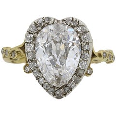Antique Victorian Pear Shaped Diamond Ring, circa 1860s-1880s