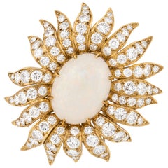 Cartier Opal and Diamond Brooch Clip in 18K Gold