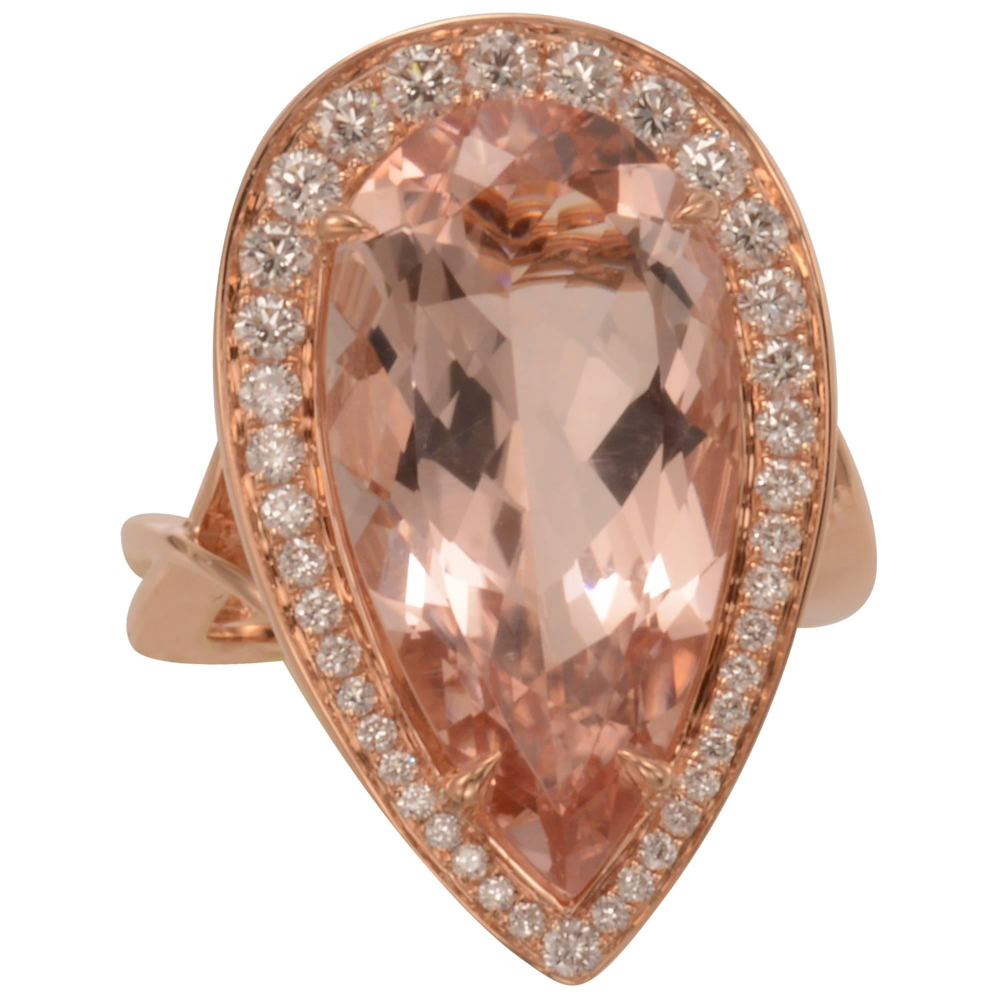 Frederic Sage 9.99 Carat Morganite Diamond Ring