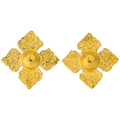 Jean Mahie Exceptional 22 Karat Gold Earrings
