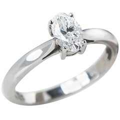 Mappin & Webb Platinum Oval Cut Diamond Engagement Ring