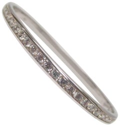 Diamond White Gold Hinged Bangle Bracelet