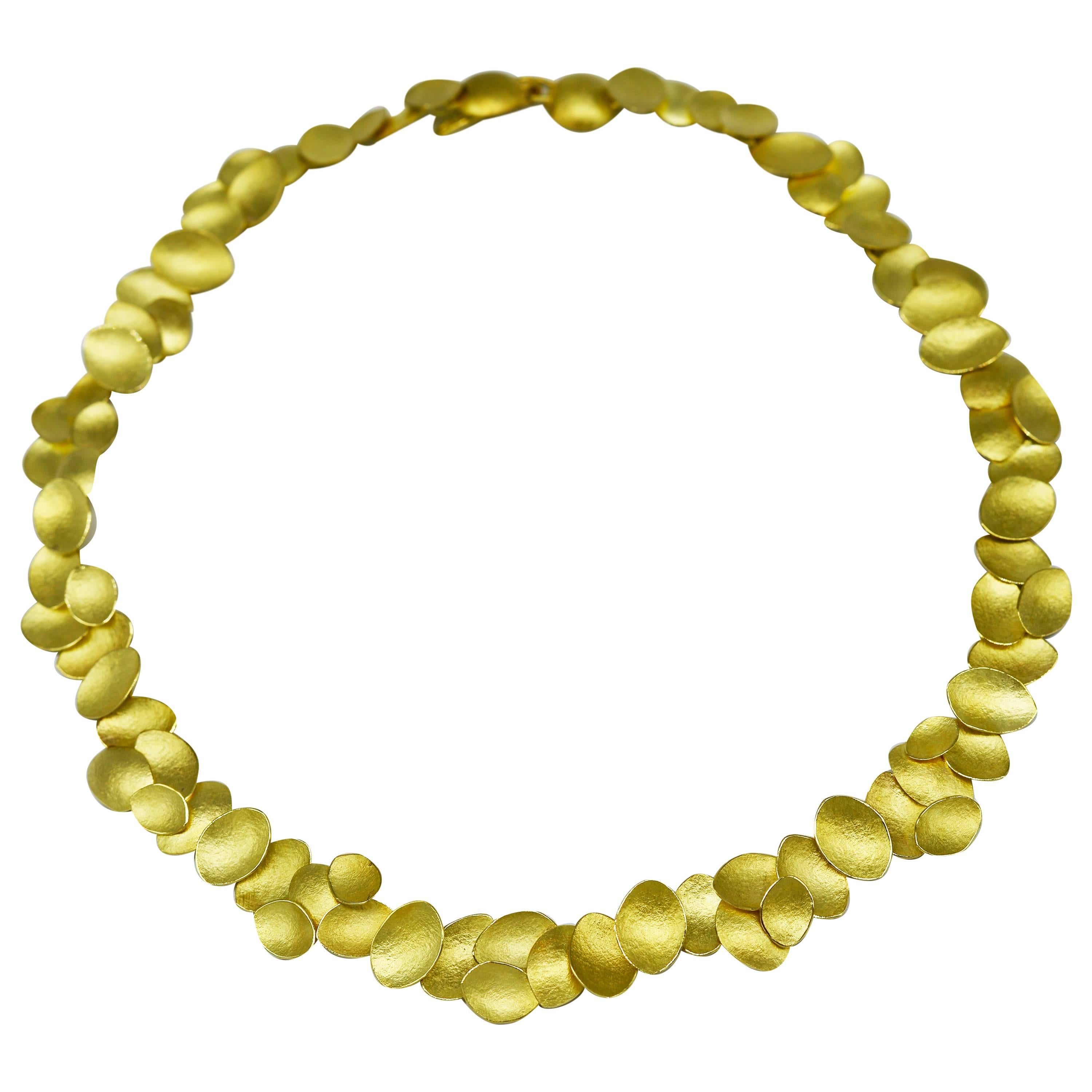 Kayo Saito Gold Petal Choker Necklace