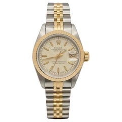 Rolex Lady Datejust 69173 Cream Jubilee Dial 18k Yellow Gold Stainless Steel