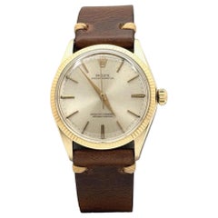 Rolex Oyster Perpetual 1005 14k Yellow Gold 34mm Silver Dial
