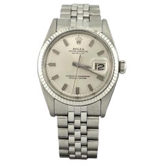 Rolex Datejust 1601 vintage, 36 mm, esfera «Wide Boy» plateada, acero y oro blanco de 18k