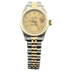 Rolex Lady Datejust 69173 Champagne Dial 18k Yellow Gold Stainless Steel