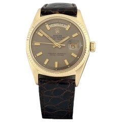 Vintage Rolex Day Date 1803 36mm Grey Wide Boy Dial 18k Yellow Gold