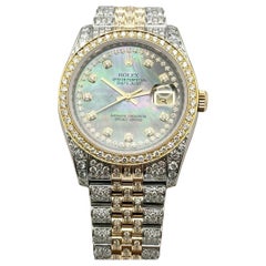 Rolex Datejust 116233 Iced Out Diamond Watch 18K Yellow Gold Stainless Steel