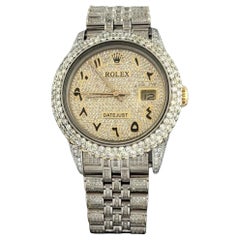 Rolex Datejust 16013 36mm Iced Out Diamond Case Bezel Band and Dial Steel