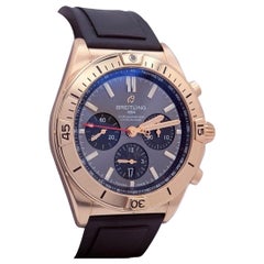 Breitling Chronomat B01 RB0134 42mm Anthracite Dial 18k Rose Gold Rubber Strap