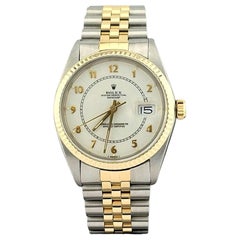 Rolex Datejust 16013, 36 mm, esfera blanca tipo «boiler gauge», brazalete Jubilee de acero y oro de 18k