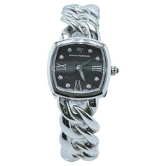 David Yurman Albion 23MM Stainless Steel Watch With Diamond Black Face